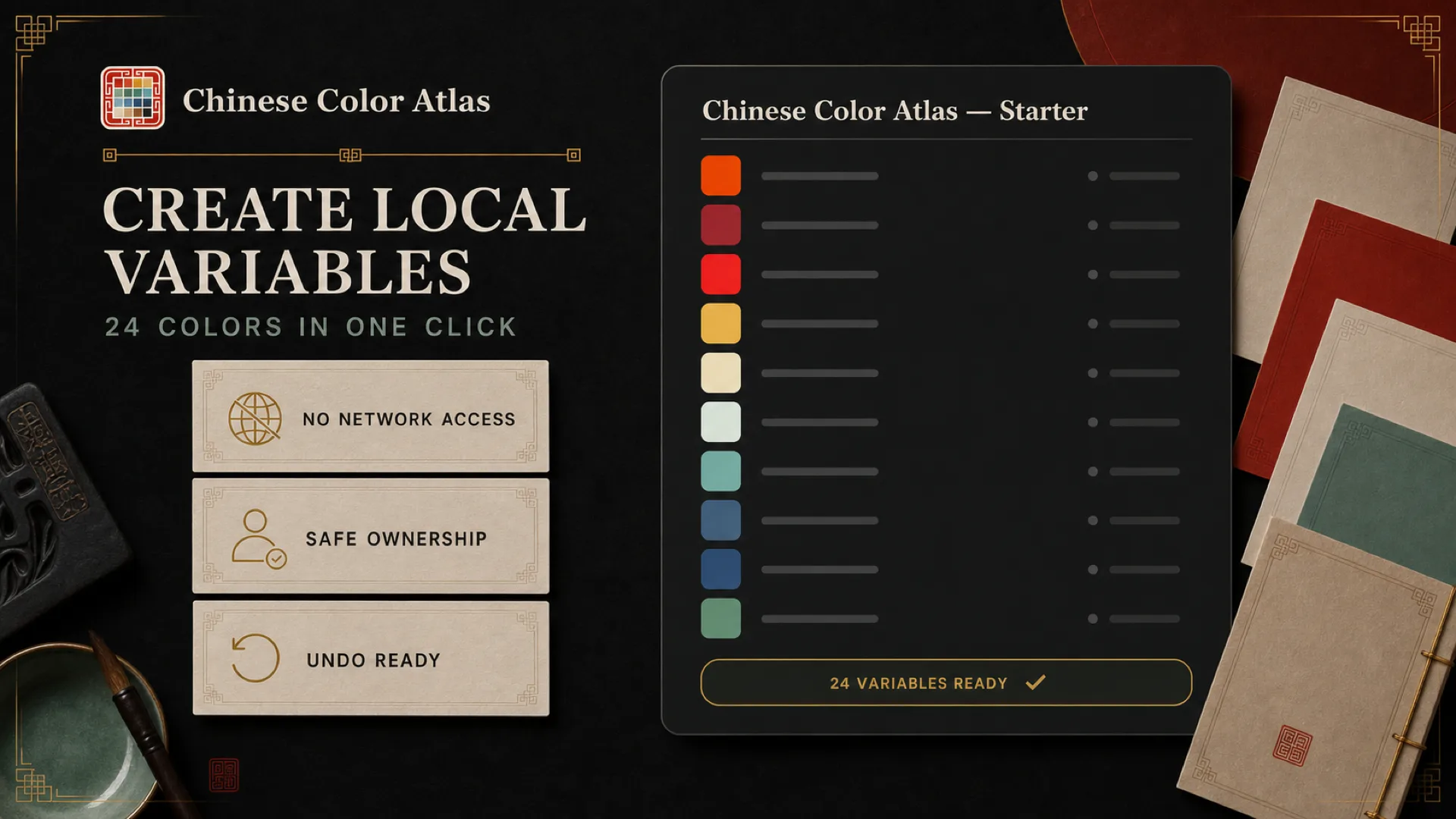 Chinese Color Atlas plugin creating Figma Variables