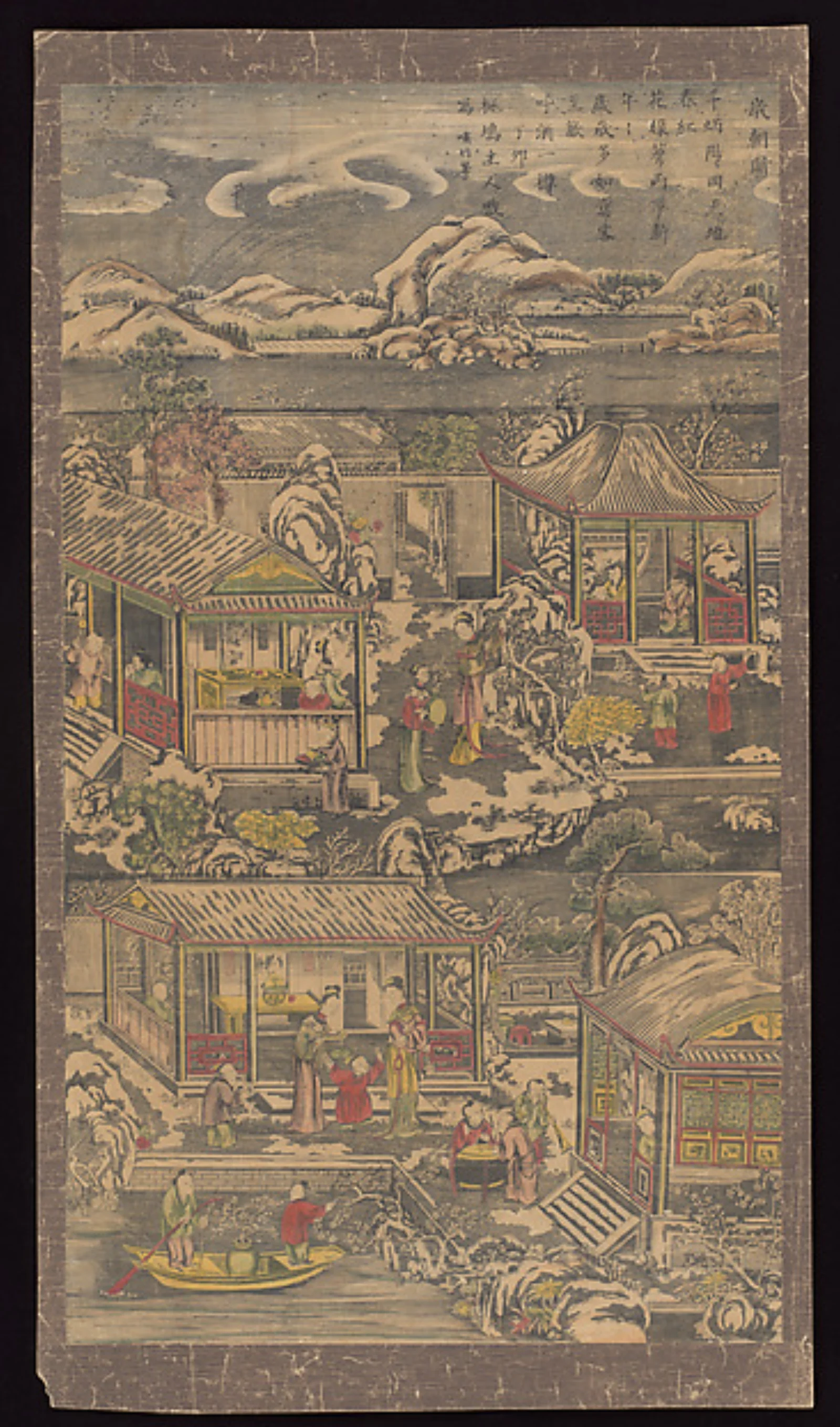 New Year's Day, a hand-coloured woodblock print made in Suzhou in 1747.